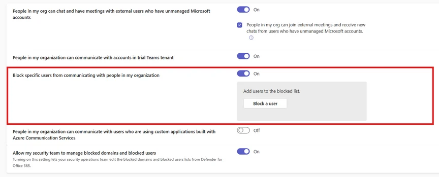Εναλλαγή για αποκλεισμό διευθύνσεων email αποστολέα